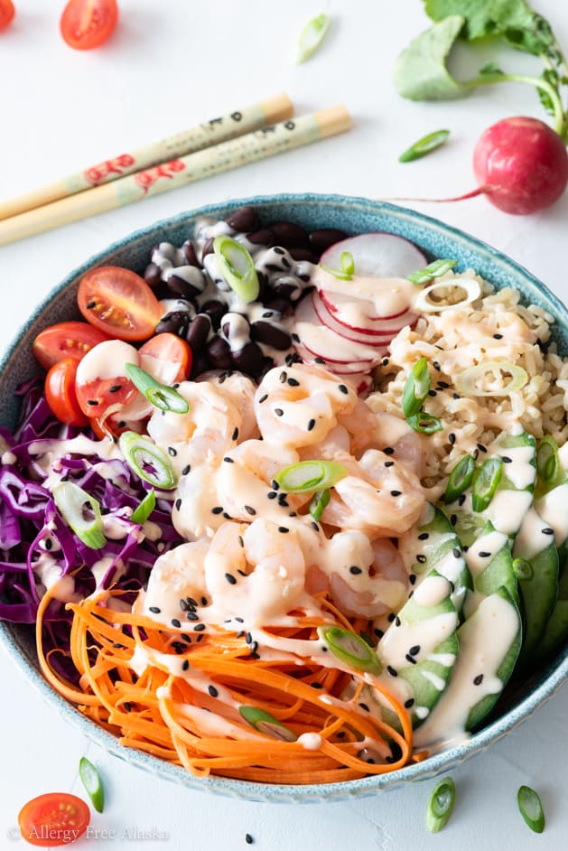 Hawaiian Shrimp Poke Bowl