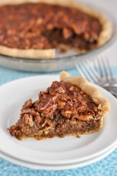 Gluten-Free Pecan Pie (corn syrup-free, refined sugar-free)