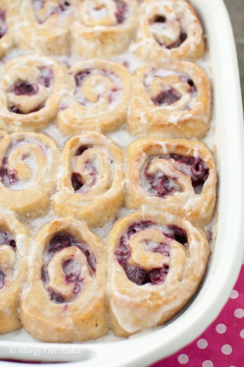 Gluten Free Vegan Raspberry Sweet Rolls - Allergy Free Alaska